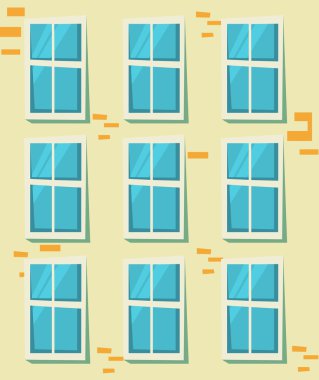 Duvar ev üstünde pencere eşiği. Gün