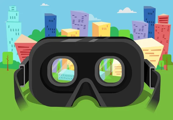 Hoofd gemonteerde display, VR headset — Stockvector