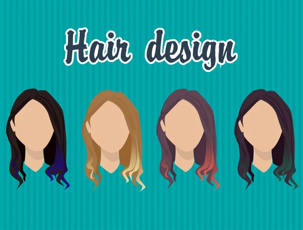 Ensemble complet de coiffure femme — Image vectorielle