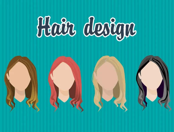 Conjunto completo de peinado de mujer — Vector de stock