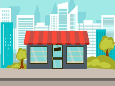 Shop on rhe street in the city clipart
