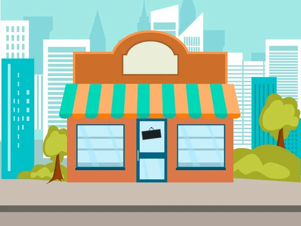 Tienda en la calle de la ciudad — Vector de stock