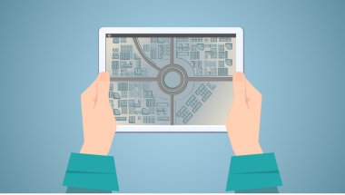 El cihazı ile. Harita