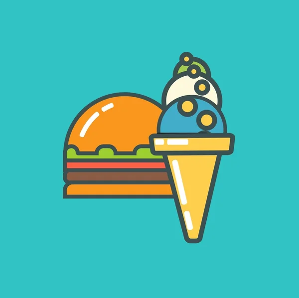 Comida encantadora — Vector de stock