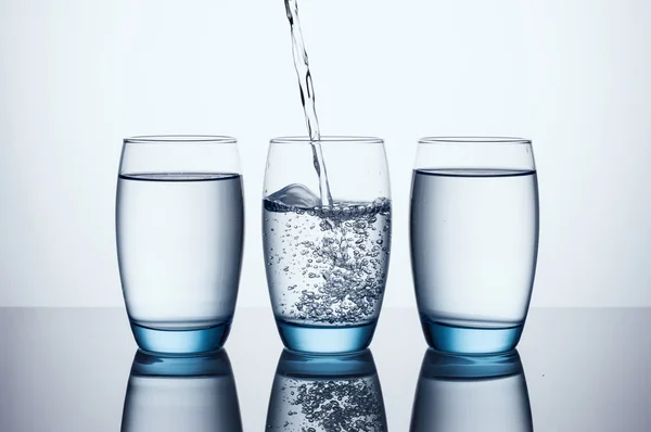 Three Water Glasses — Stock Photo, Image