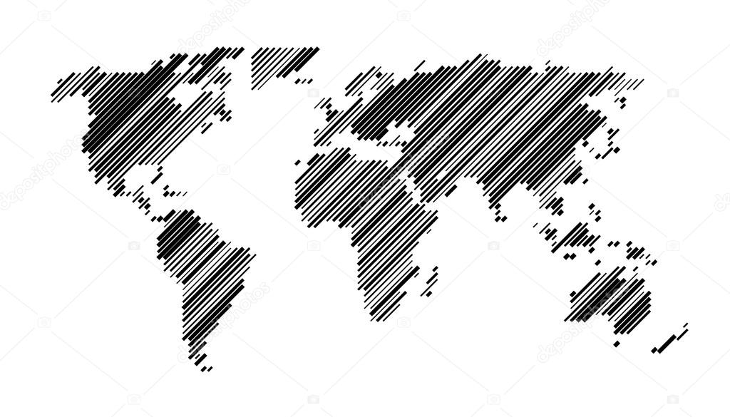 World Map Lines