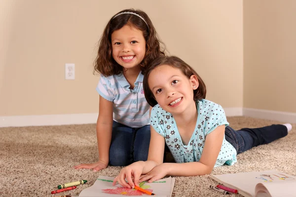 Sisters coloring — Stock Photo, Image