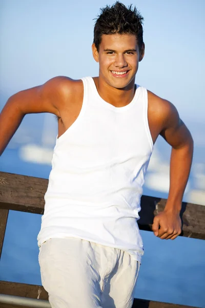 Man on pier — Stock Photo, Image