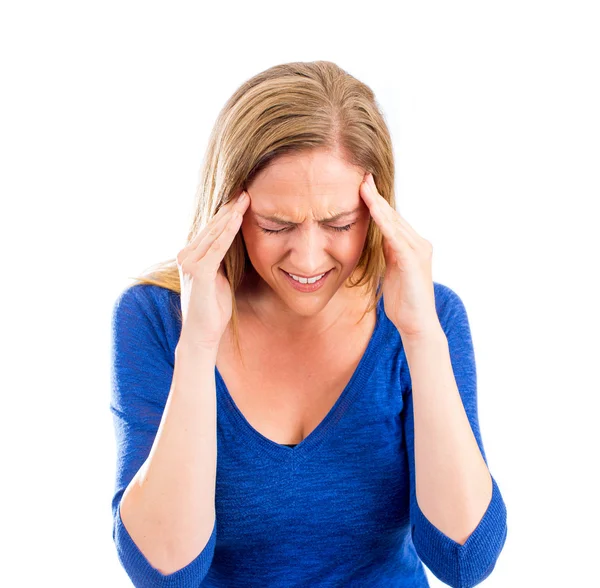 Woman with migraine — Stock Image Woman with migraine Royalty Free Stock Images