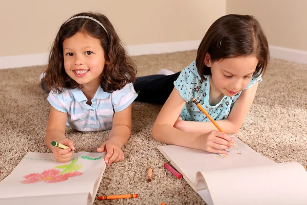 Sisters coloring — Stock Photo, Image