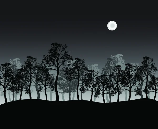Print of group of trees on hill