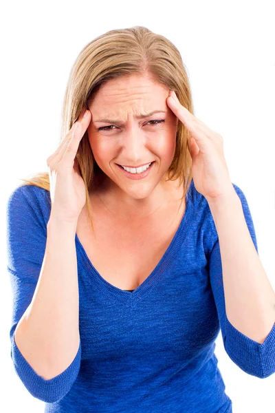 Mujer con migraña — Foto de Stock