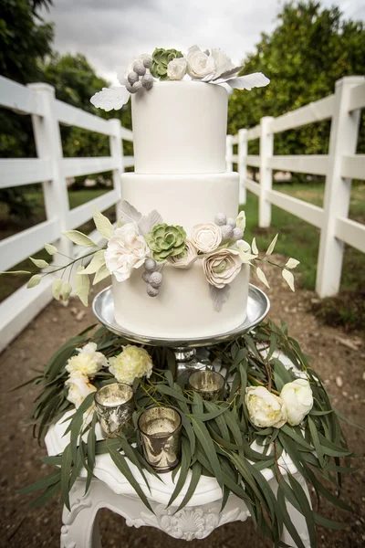 Pastel de boda afuera — Foto de Stock