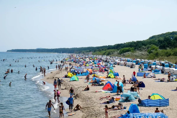 Прекрасный Пляж Koserow Острове Узедом Летнее Время — стоковое фото