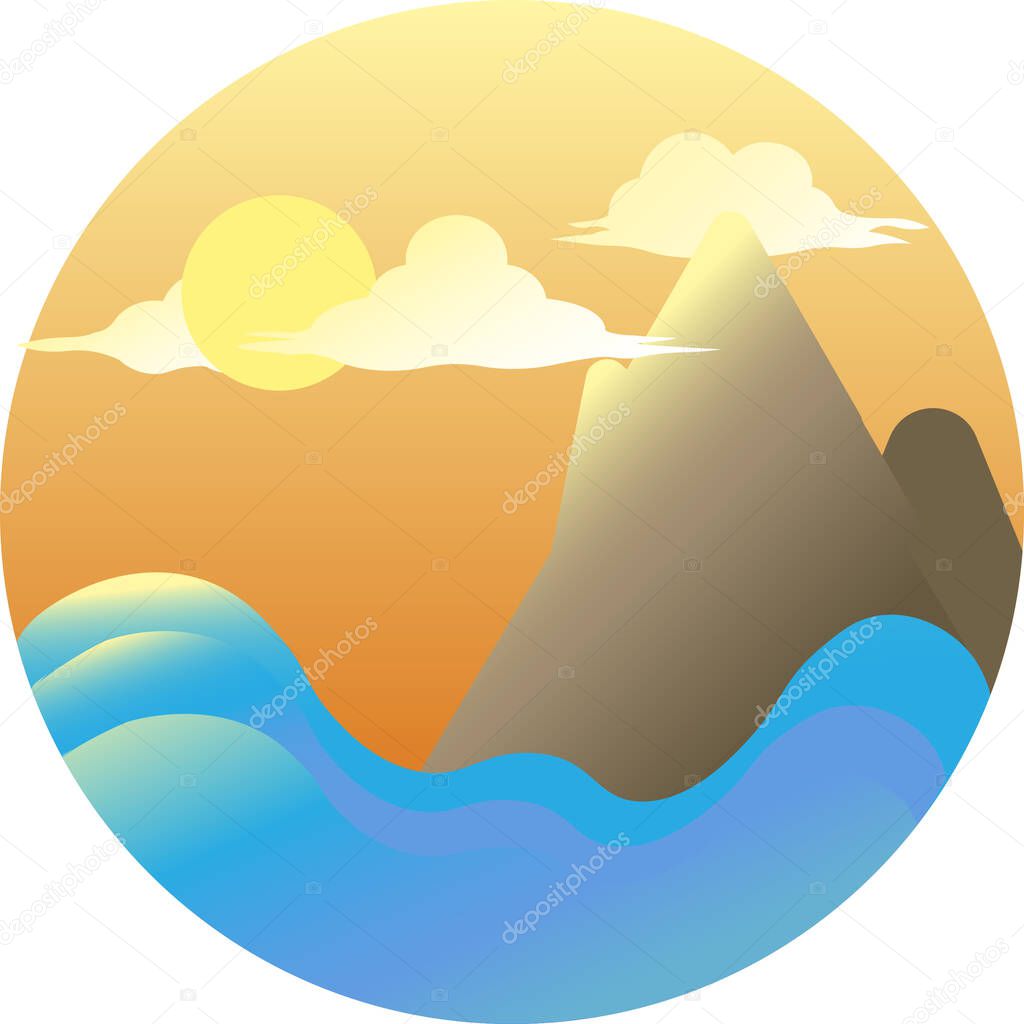 Sea and Mountain vector illustration