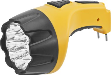 şebeke elektriğiyle şarj ile sarı-siyah Led el feneri