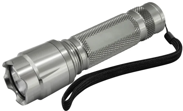 Small metal LED flashlight — Stock Photo, Image