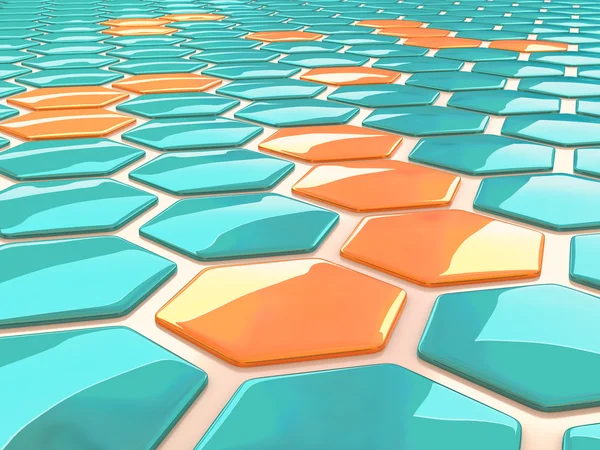 Abstrakt mönster av glänsande hexagonala 3d-former — Stockfoto