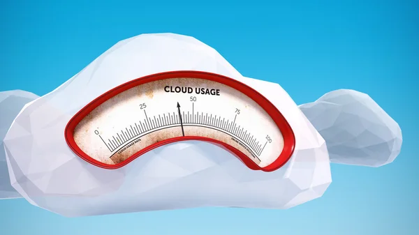 Счетчик данных об использовании облачных вычислений Стоковое Изображение