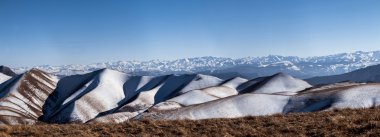 The Caucasus mountain range. The highest point, the peak. Panora clipart