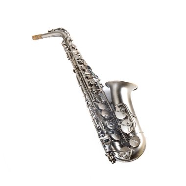 silver saxophone isolate on white