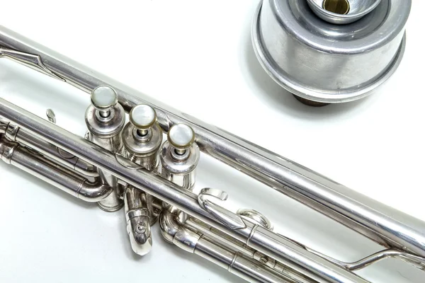 Trumpet and harmon mute — Stock Photo, Image