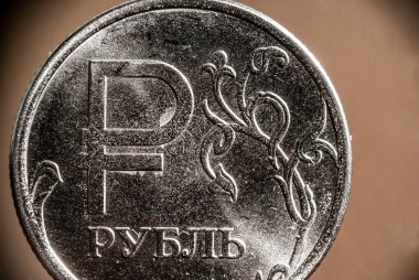 Rus Rublesi madeni para ruble sembolü ile