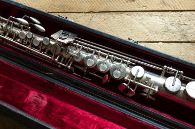 arka plan üzerinde soprano saksafon