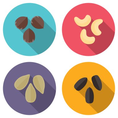 Deli ve tohum vektör simgeler kümesi