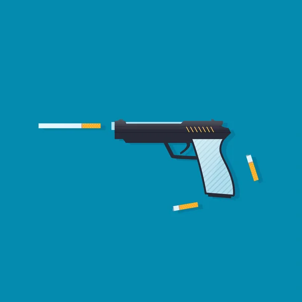 Fumer la cigarette est automutilation . — Image vectorielle