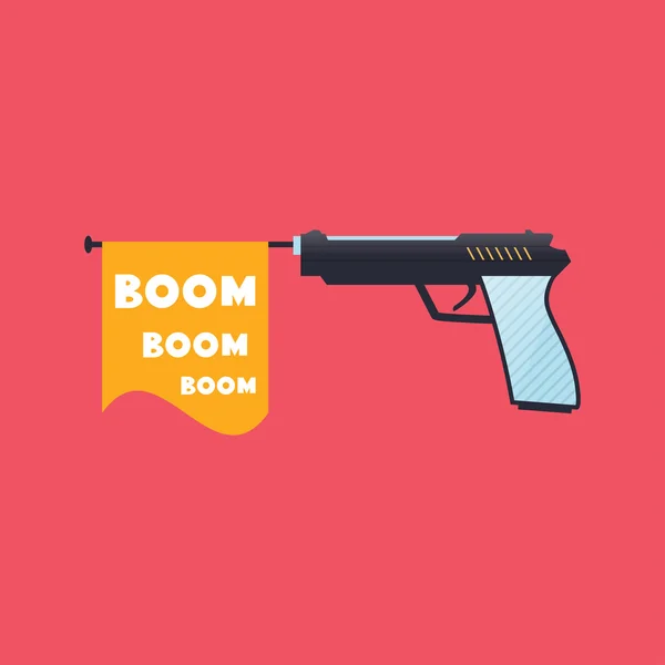 Boom bayrak, illüstrasyon ile ateş