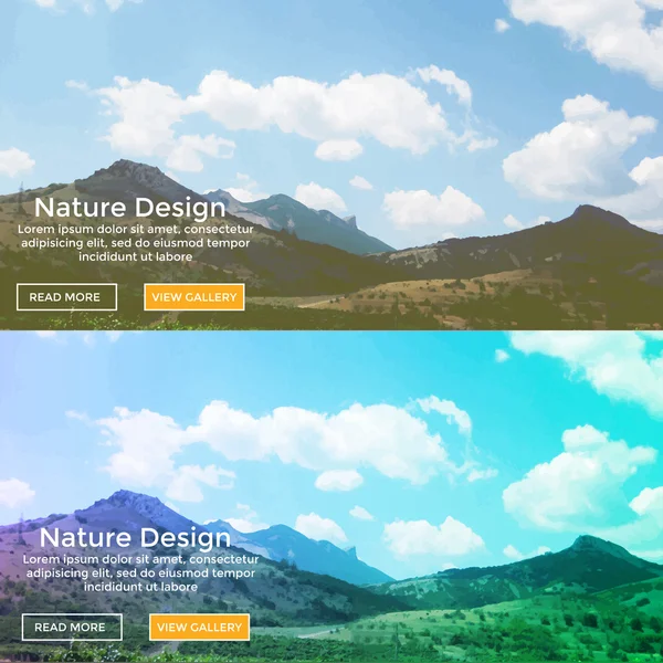 Page d'accueil du site paysage de montagne — Image vectorielle