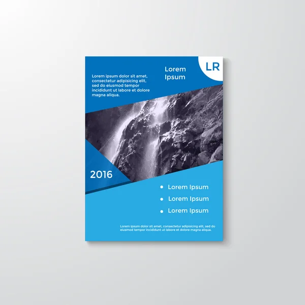 Rapporto annuale blu Opuscolo Brochure Flyer template Illustrazione Stock