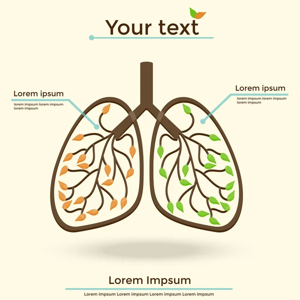 Vector Ilustración pulmones — Vector de stock