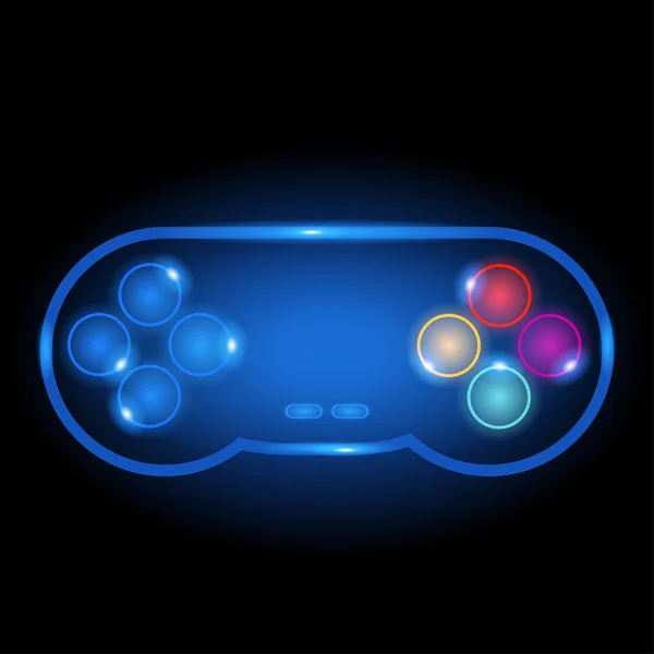 Neón Gamepad icono — Vector de stock