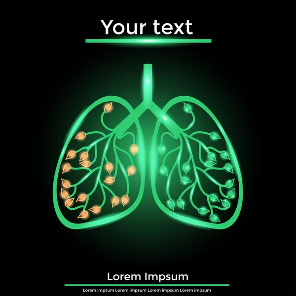 Pulmones en colores neón — Archivo Imágenes Vectoriales