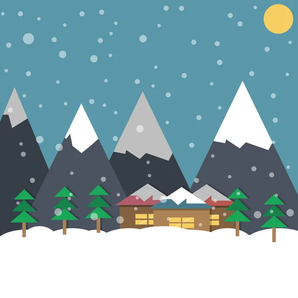 Vacances d'hiver, illustration — Image vectorielle