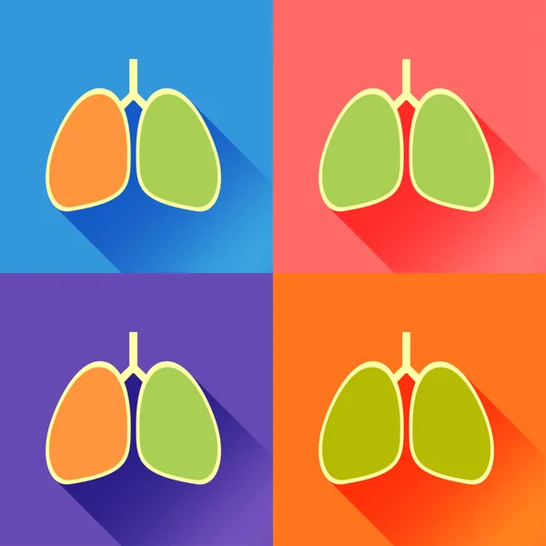 Pulmones en un diseño plano — Archivo Imágenes Vectoriales