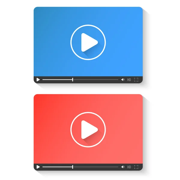 Плаский чистий відеопрогравач для веб- та мобільних додатків — стоковий вектор