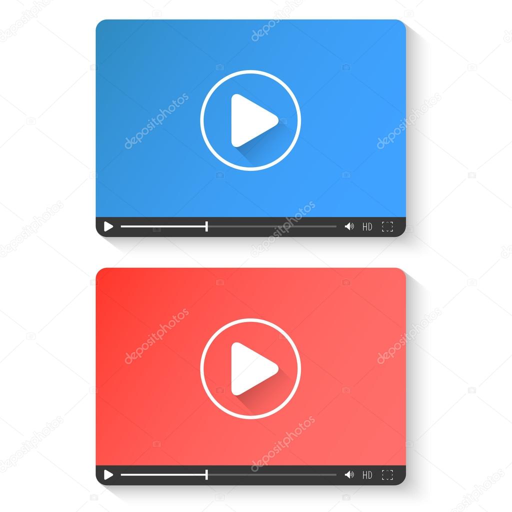 Flat clean video player for web and mobile apps