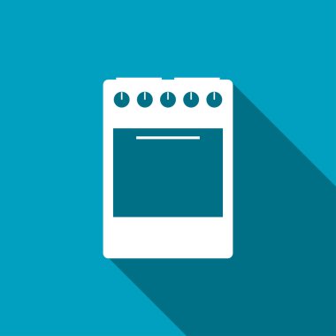 Bir gaz sobası düz tasarımında çizimi