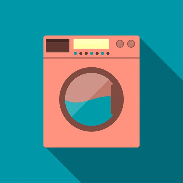 Máquina de lavar roupa vetorial em estilo plano — Vetor de Stock