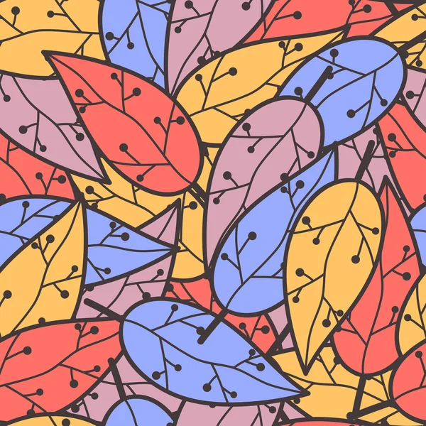 Konsistens av löv i olika färger Stockillustration