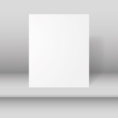 Vektör kağıt mockup ATAÇ ile asılı boş beyaz A4 büyüklük.