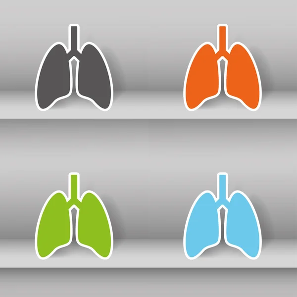 Conjunto de ícones pulmonares humanos — Vetor de Stock