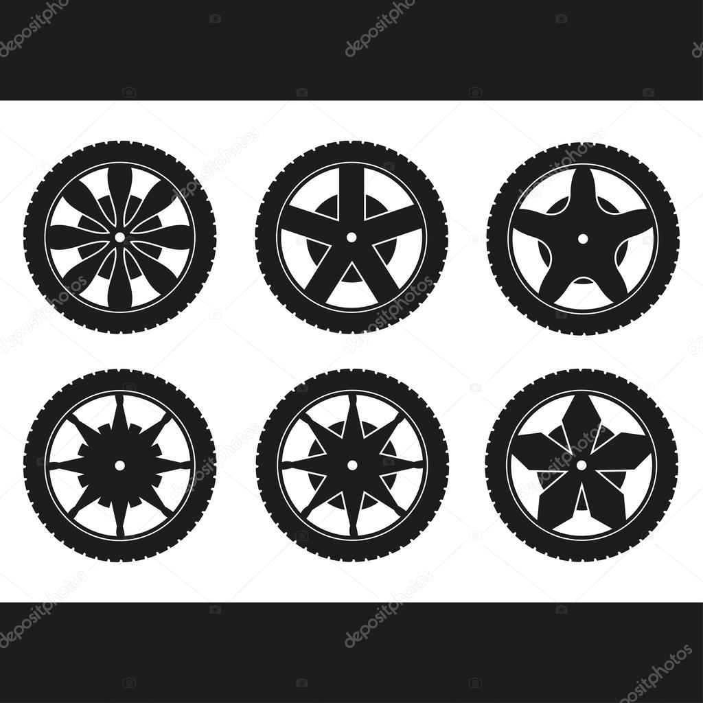 Wheels. Rims vector collection.