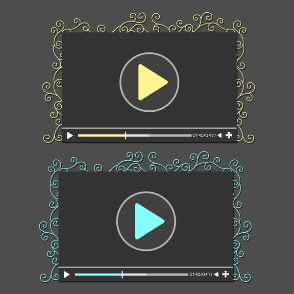 简单的奢侈品视频播放器 — 图库矢量图片