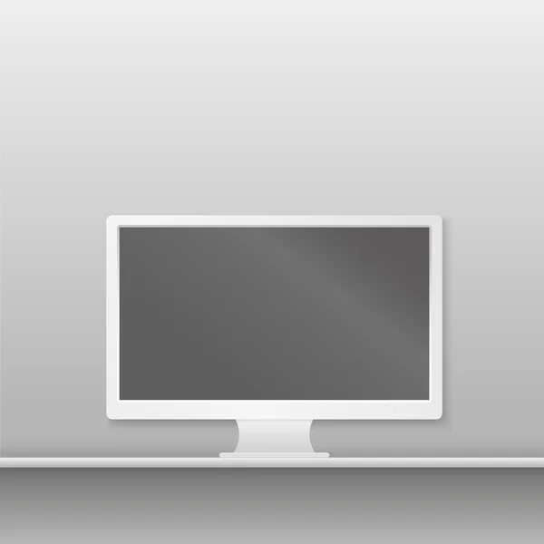 Display per computer bianco — Vettoriale Stock