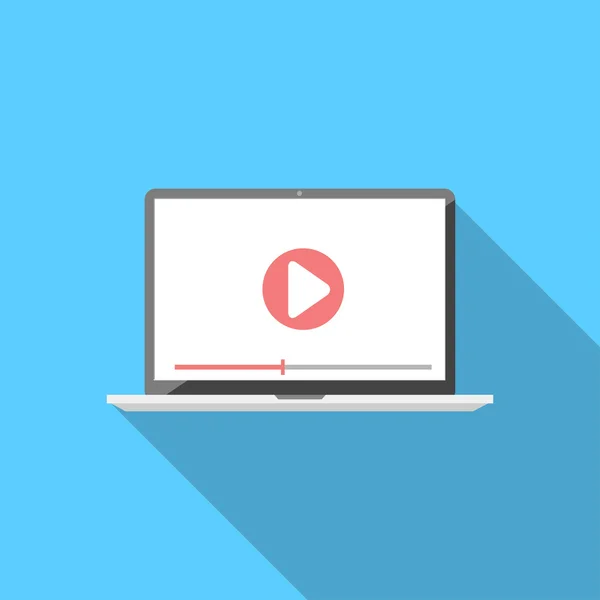 Ноутбук та онлайн-відео — стоковий вектор