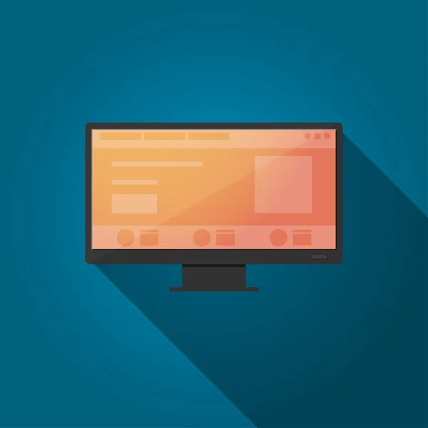 Computer display with website interface — Stockvector